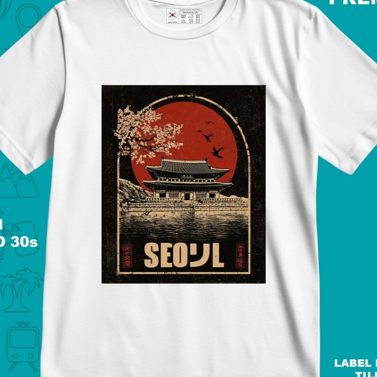 KAOS OLEH OLEH KOREA 11 PAKAI TAG LABEL KOREA ASLI BAJU SOUVENIR PREMIUM GIFT