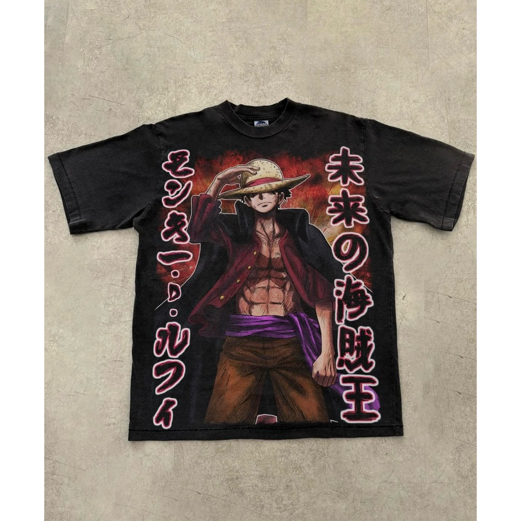 T-Shirt / Tees Bootleg SKAARS Monkey D Luffy Anime One Piece Black Colour (NEW) | Kaos Monkey D Luff