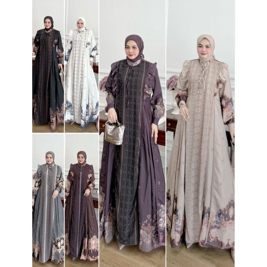 E456 gamis wanita terbaru HMF premium