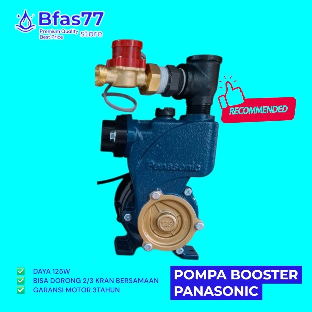 Pompa Pendorong Panasonic Otomatis Flow Switch Booster Pump