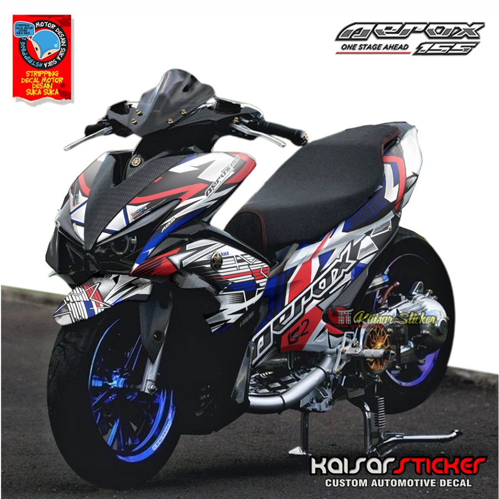Sticker Decal Motor Aerox 155 Old Stiker Motor full body Aerox 155 Helm LZ
