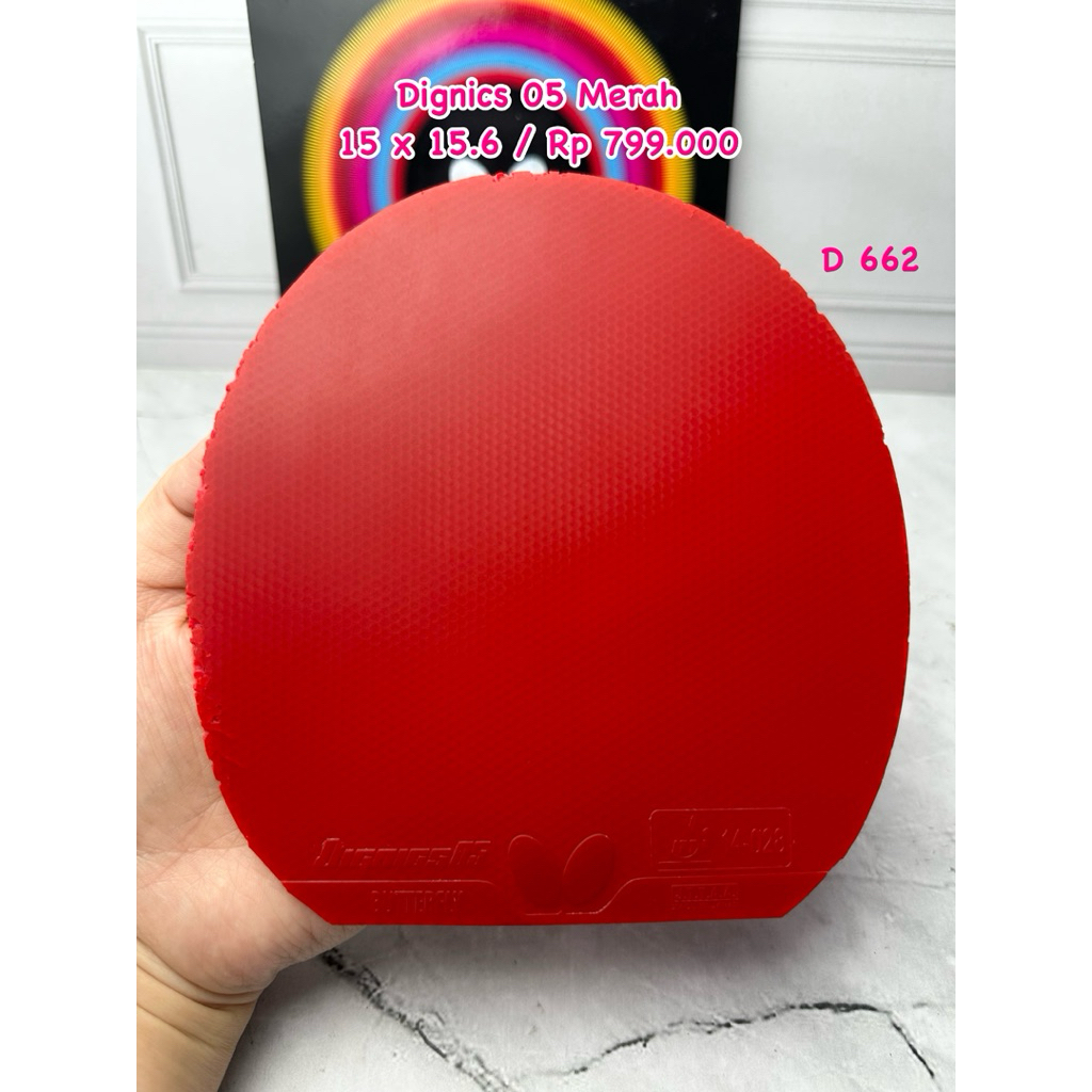 SECOND BUTTERFLY DIGNICS 05 MERAH KARET BET BAT TENIS MEJA PINGPONG ORIGINAL MARKET JAPAN