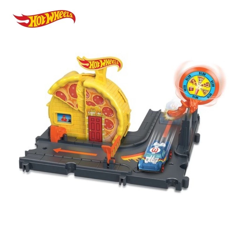 Hot Wheels City Speedy Pizza Pick-Up - Mainan Trek Mobil Balap