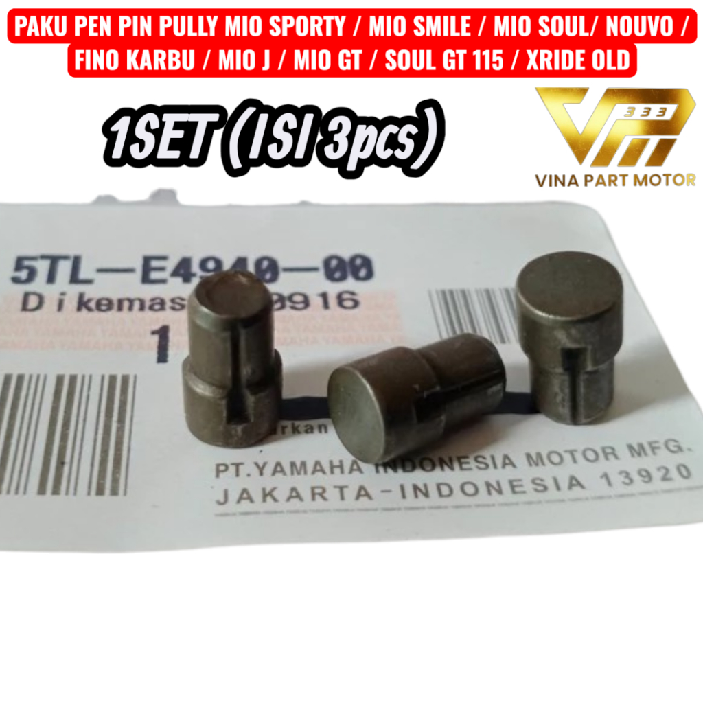 Paku Pen Pin Puli Pully Mio Sporty smile Soul Mio J GT Soul GT Fino Karbu Nouvo 1set 3pcs