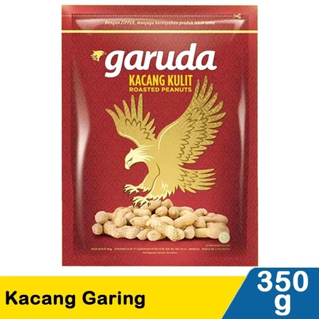Snack Garuda Kacang Garing Kacang Kulit Roasted Peanuts Kemasan Isi 350 Gram Makanan Ringan