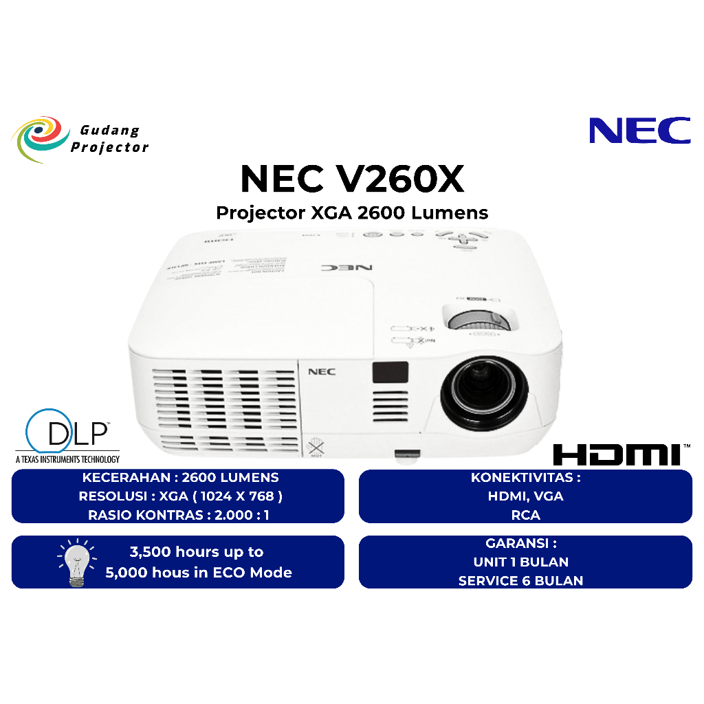 Proyektor Second NEC V260X HDMI 2600 Lumens