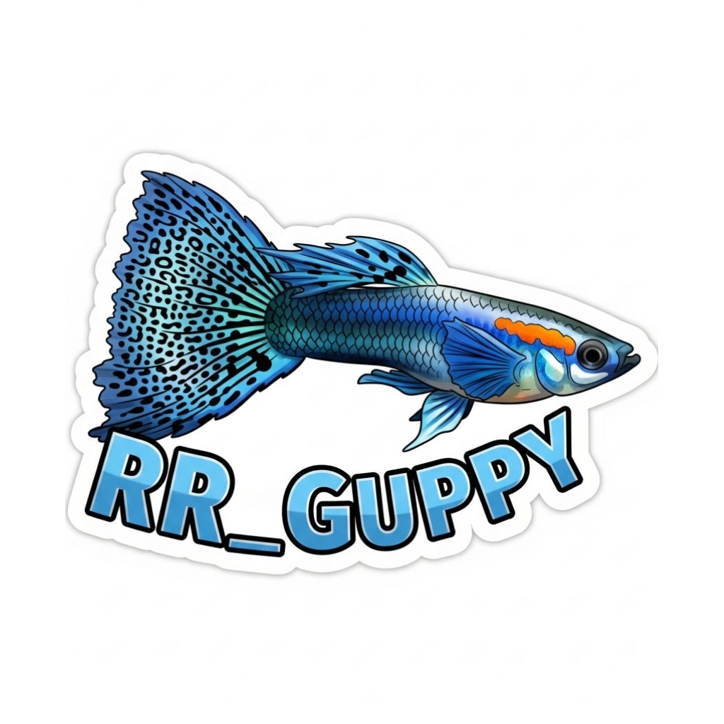 Stiker Guppy HB Red