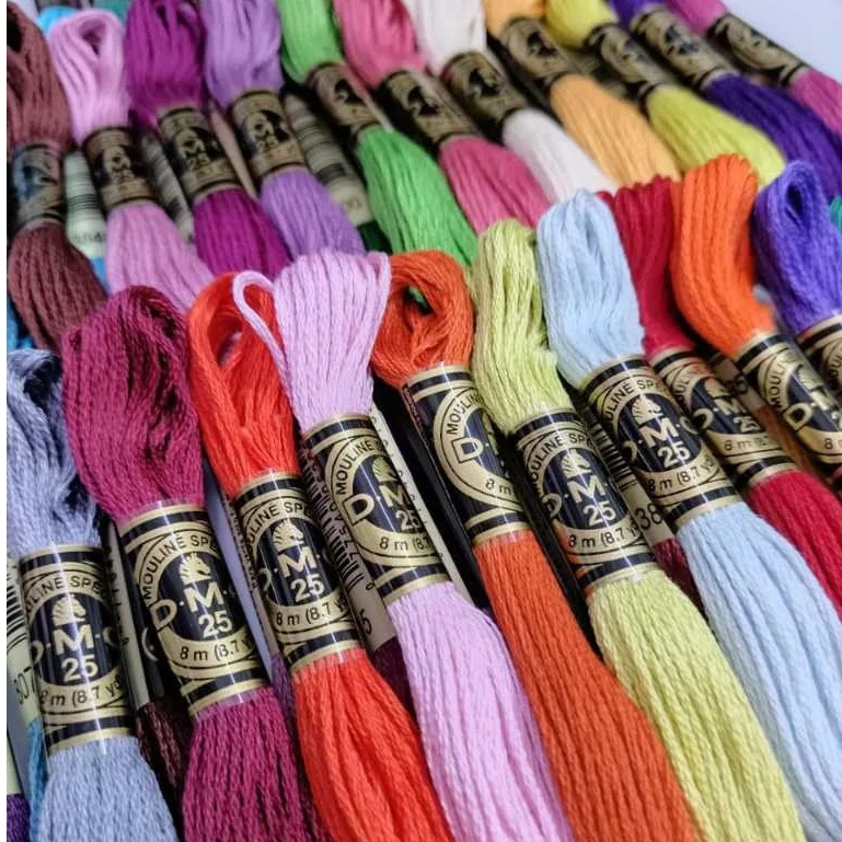 Custom Benang DMC art 117 kristik embroidery sulam benang