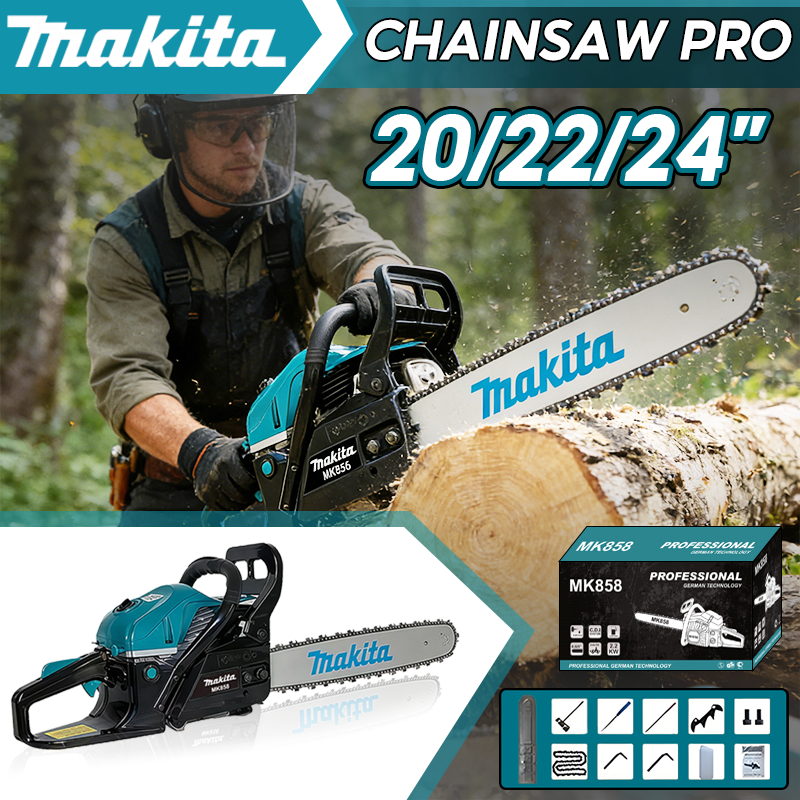 Gergaji Mesin Kayu Chainsaw Mini Makita 20/22/24 Inch Gergaji Potong Pohon Kayu Original