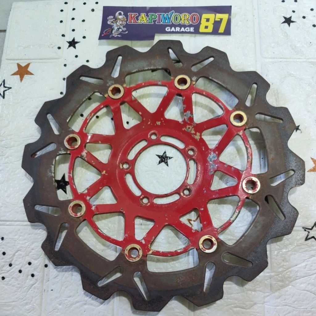 piringan variasi depan Honda Supra x 100 Tiger lama Megapro lama cakram baut 5