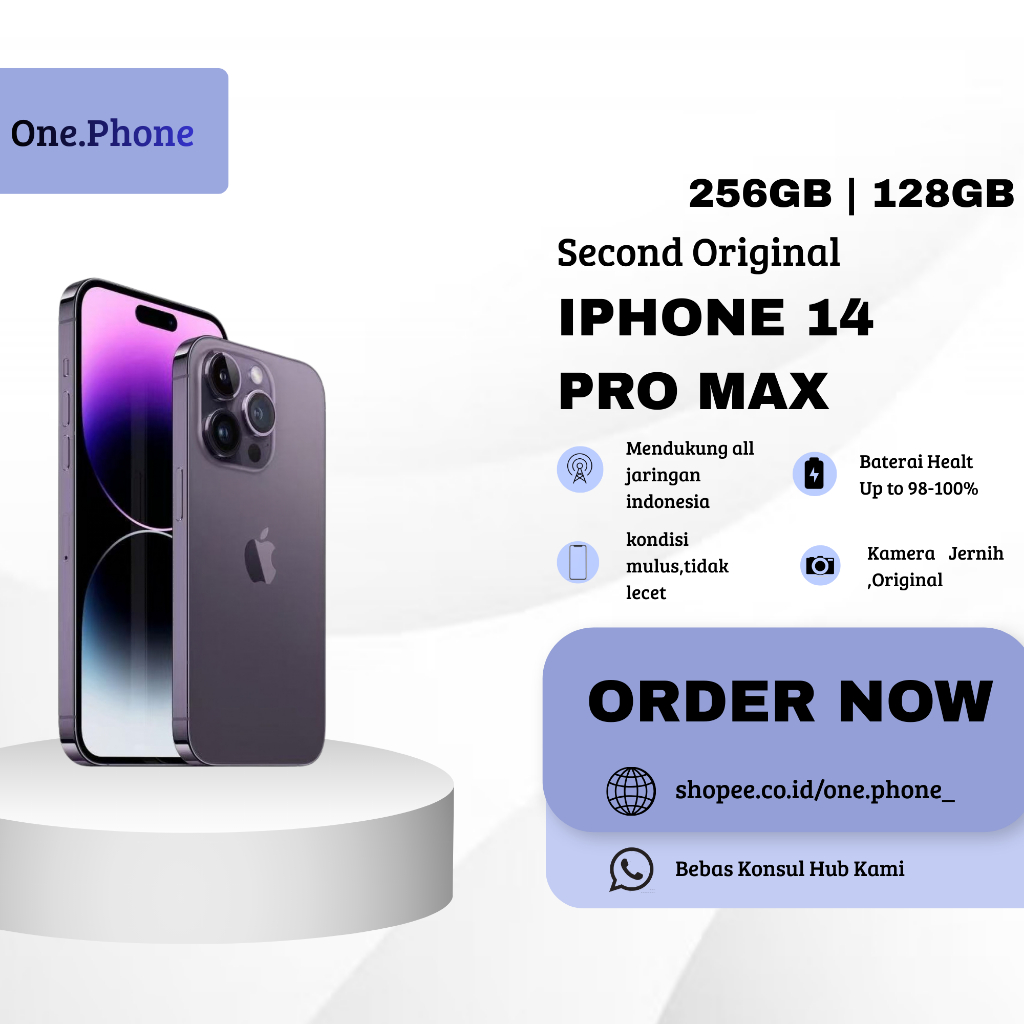 IP 14 PRO MAX 128GB | 256GB | 512GB FULLSET MULUS BEBAS RESET