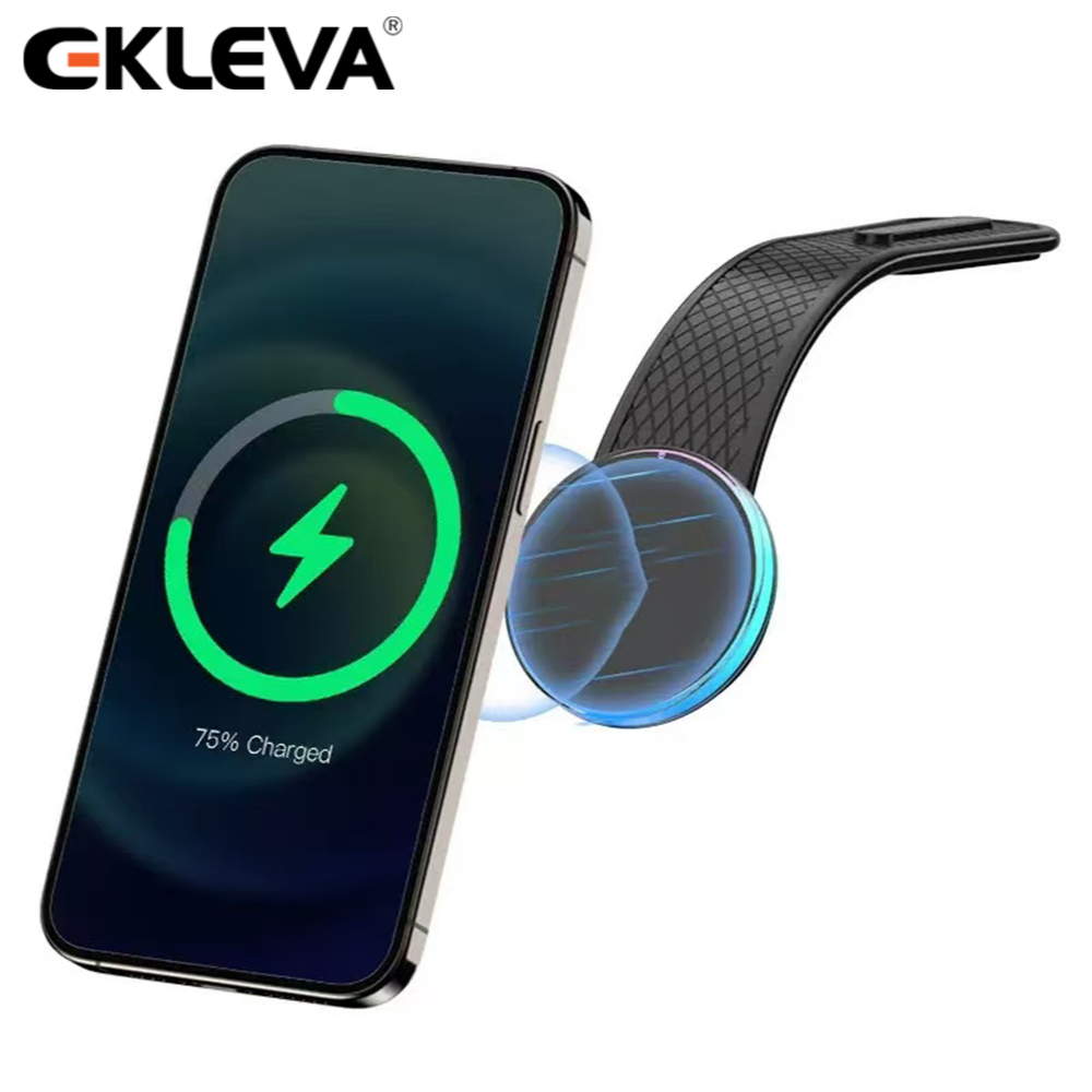 EKLEVA Dudukan Ponsel Mobil Magnetik Pengisi Daya Nirkabel Cepat