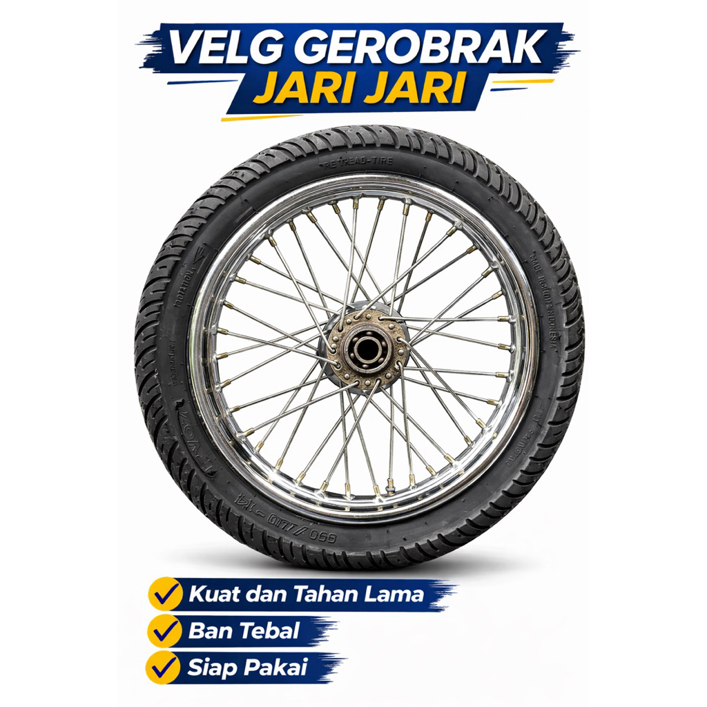 Velg Gerobak Jari Jar idan cor, Ban Gerobak, AS Gerobak Set Lengkap