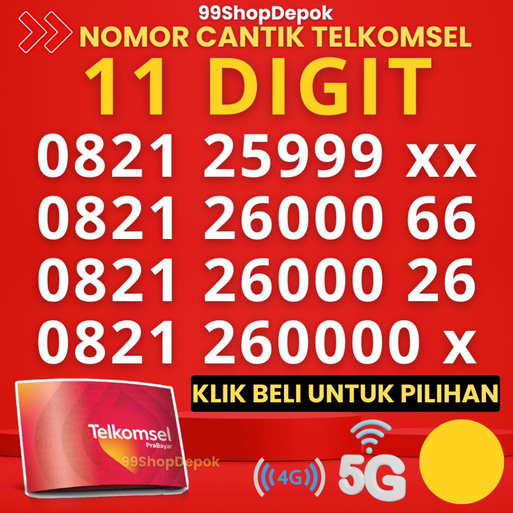 Kartu Perdana Nomor Cantik Telkomsel Simpati 11 Digit - Nomer Cantik Telkomsel 11 Digit - No Cantik 