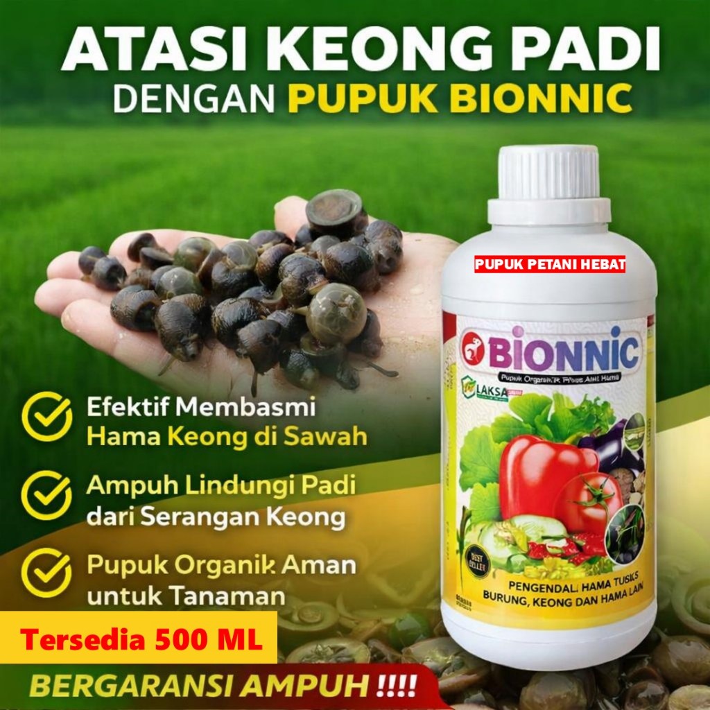 Bionnic Obat Keong Mas Padi Super Ampuh | Pembasmi Hama Keong Sawah Cepat Mati | Pupuk Cair Padi Ant