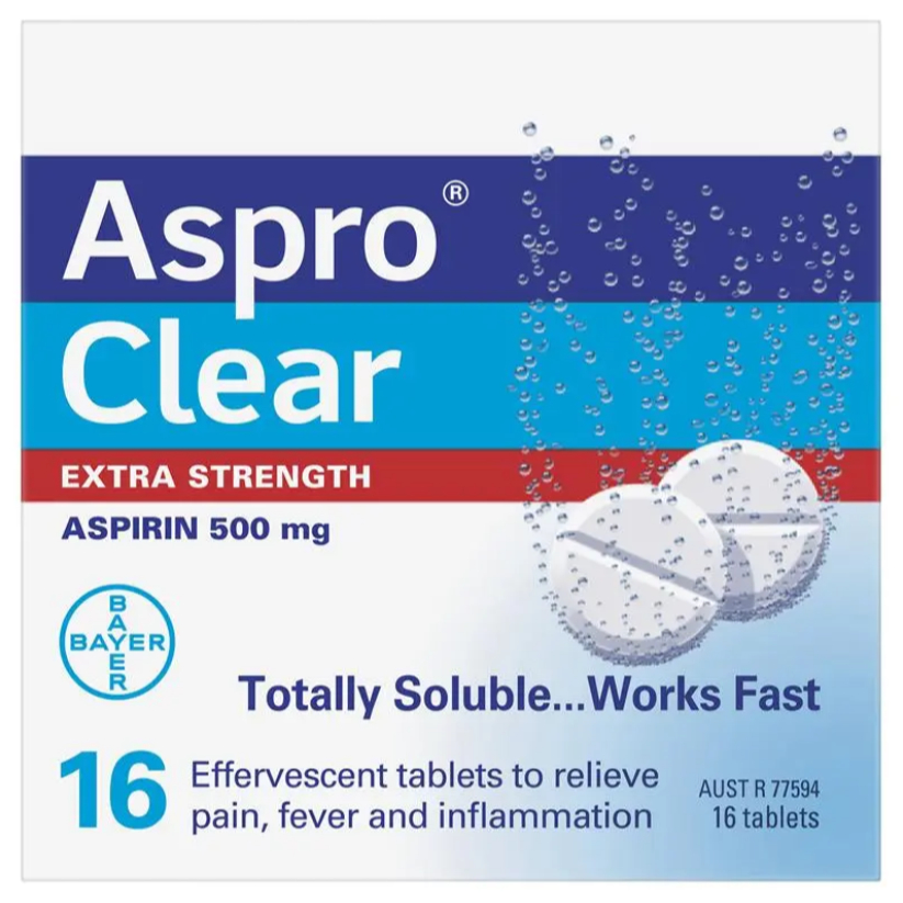 Aspro Clear Extra Strength 16 Tablet | Obat Sakit Kepala Tegang & Demam Aspirin