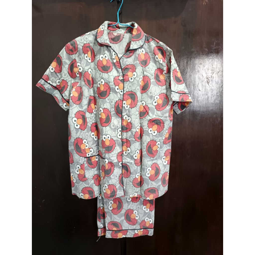 preloved set piyama satin dan elmo