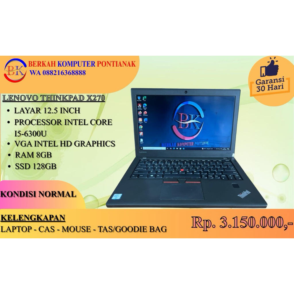LENOVO THINKPAD X270 INTEL CORE I5