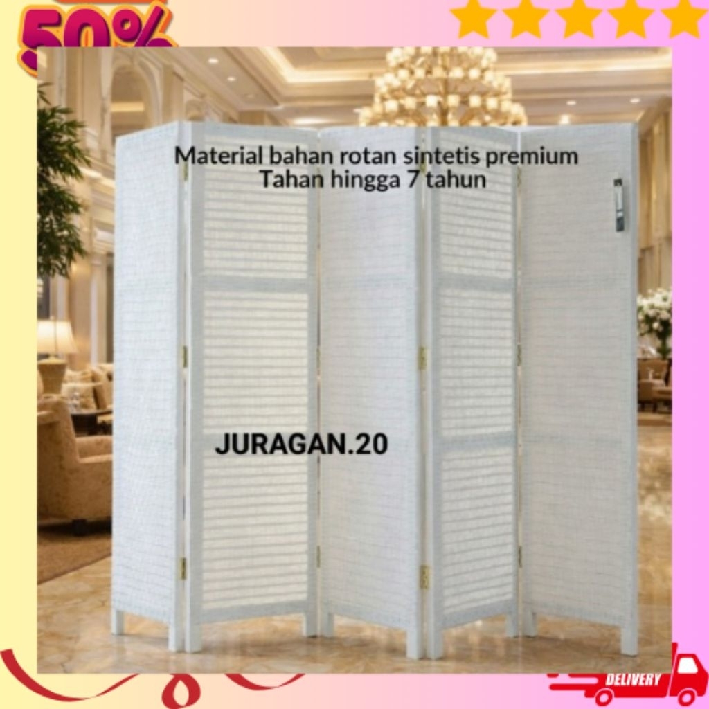 Sketsel Rotan Sintetis Partisi Penyekat Ruangan