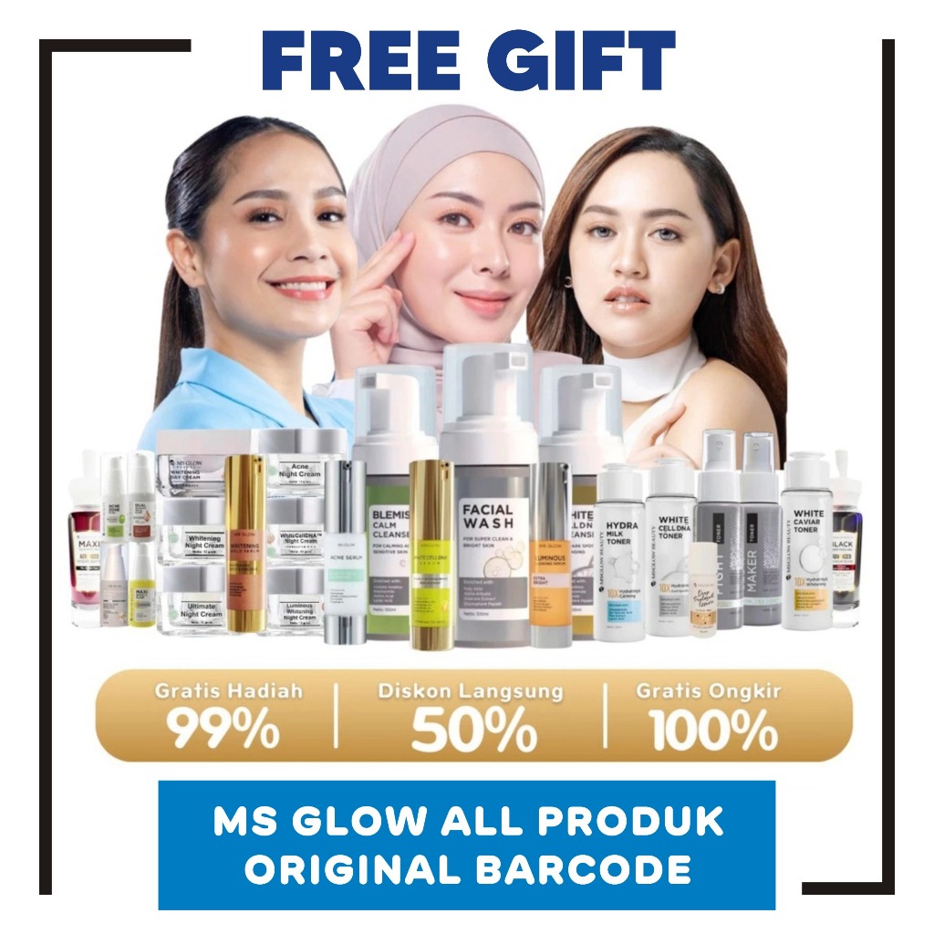 MS GLOW - Night Cream Whitening - Night Cream Acne - Night Cream Luminous - Night Cream Ultimate - N