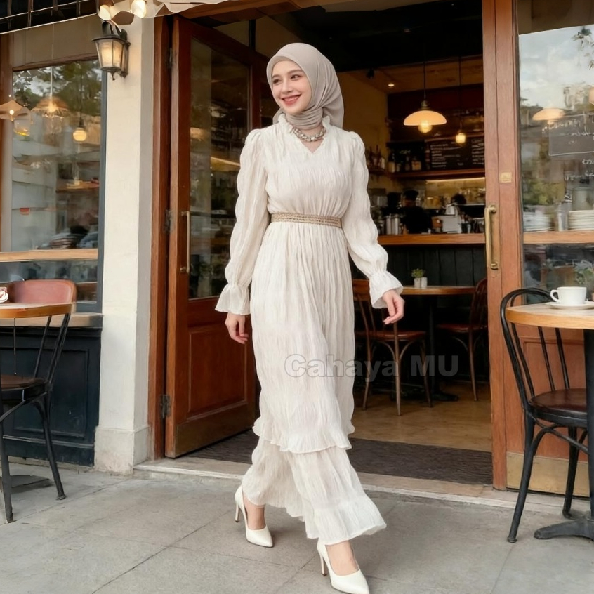 Ready Gamis Kondangan Pesta Mewah Elegan/Gamis Polos Elegan