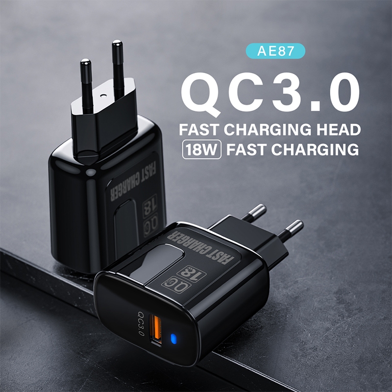 KIVEE Charger Type C Fast Charging 18W Smart LED Indicator  For iPhone Samsung OPPO Xiaomi Asli