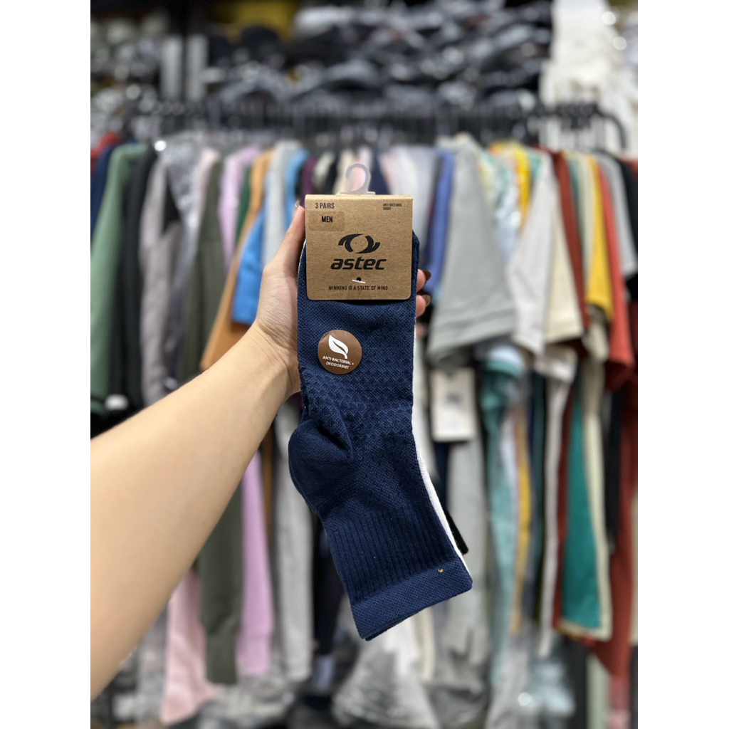 KAOS KAKI UNISEX RUNNING ASTEC LABU QUARTER SOCKS ASCSQM5UF6MX 3PAIRS ORIGINAL