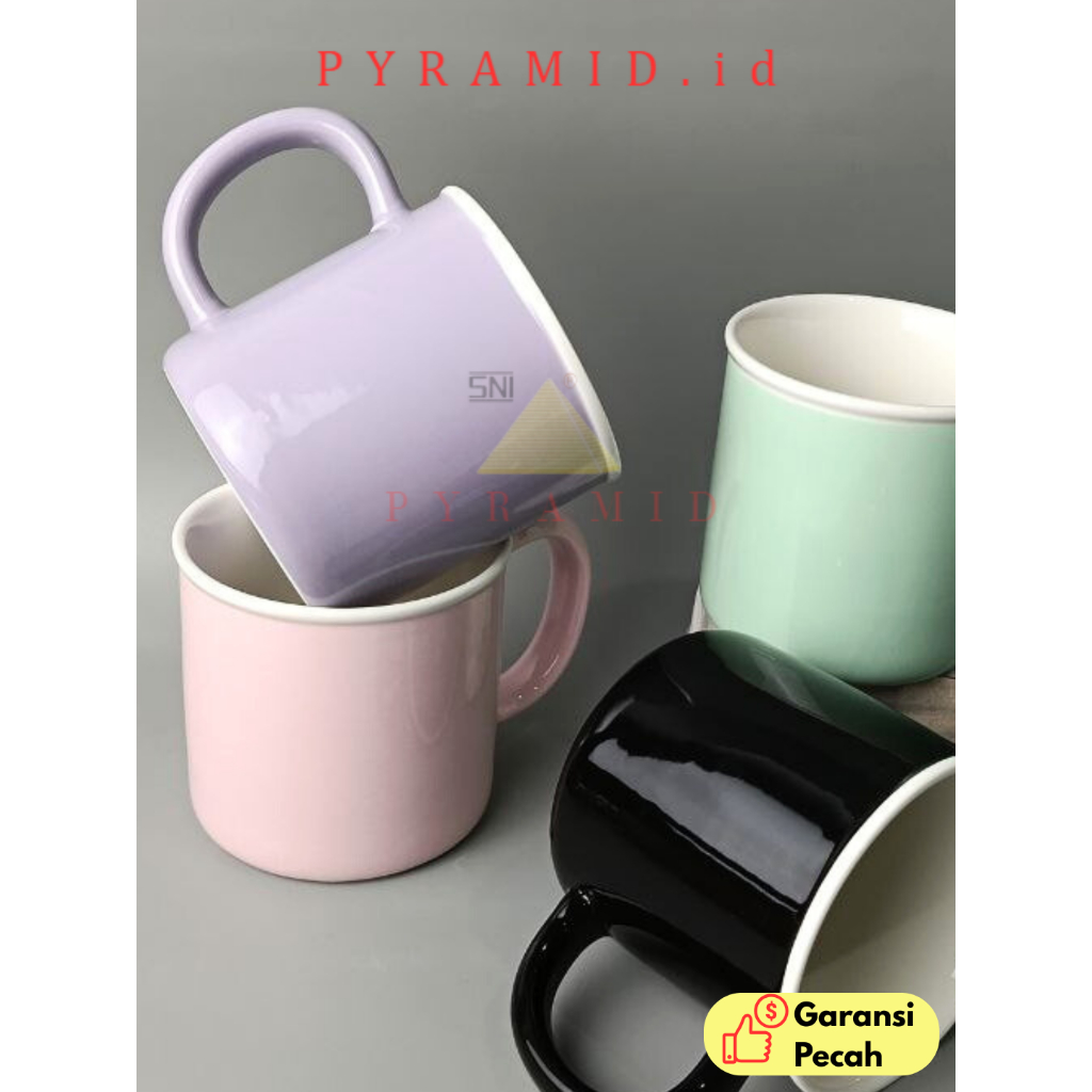 [12 PCS] PYRAMID I 5001 I MUG WARNA KERAMIK I 500 ML I Gelas Keramik I Harga Lusinan Mug Warna