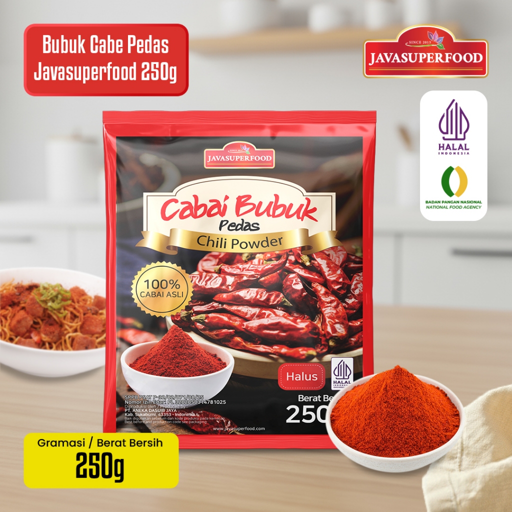 (HALAL) Bubuk Cabe Pedas Java Superfood 250g / Bubuk Cabe Super Pedas / Cabe Bubuk Halus / Cabai Ker