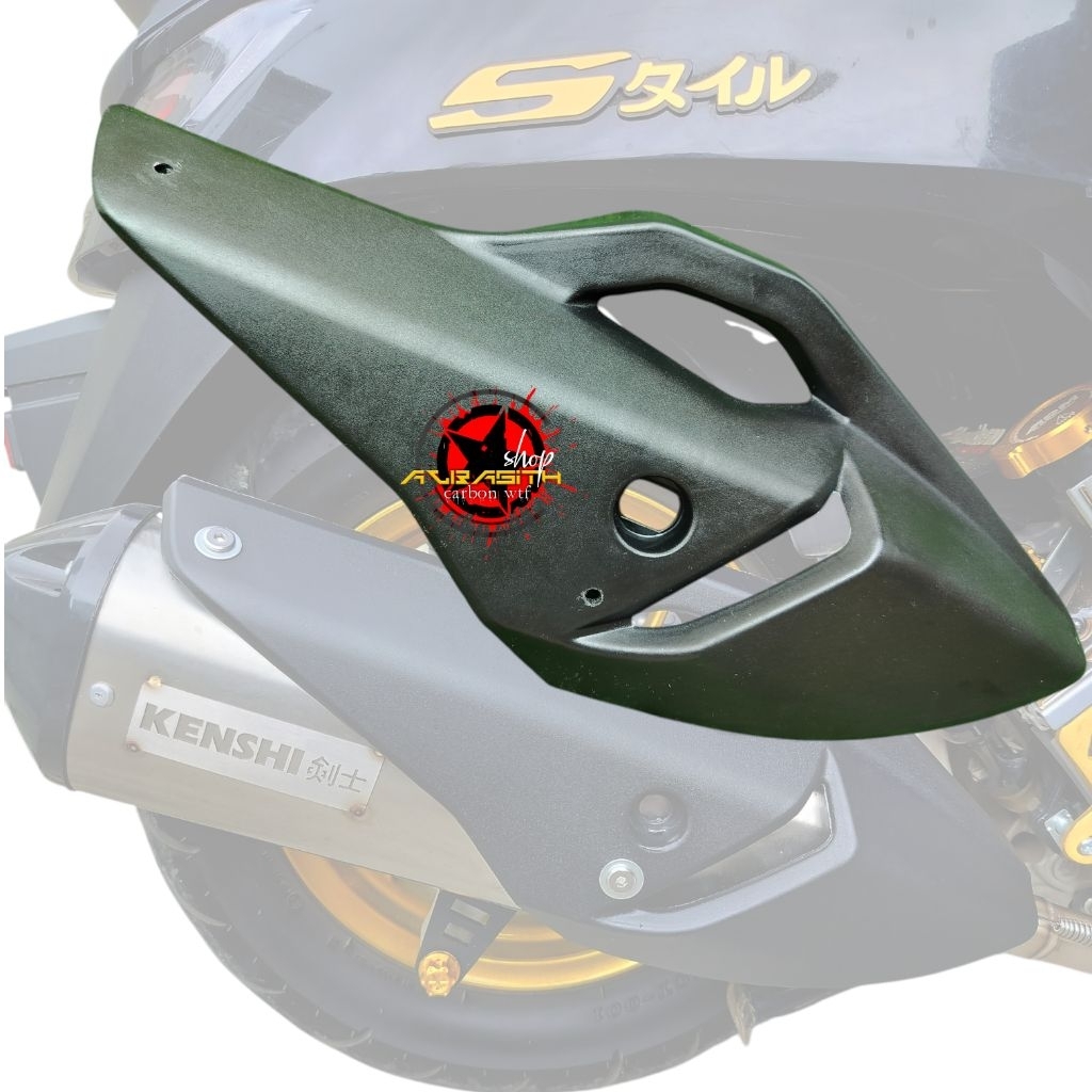 COVER KNALPOT KENSHI RACING HITAM POLOS HONDA STAYLO TAMENG KNALPOT KENSHI