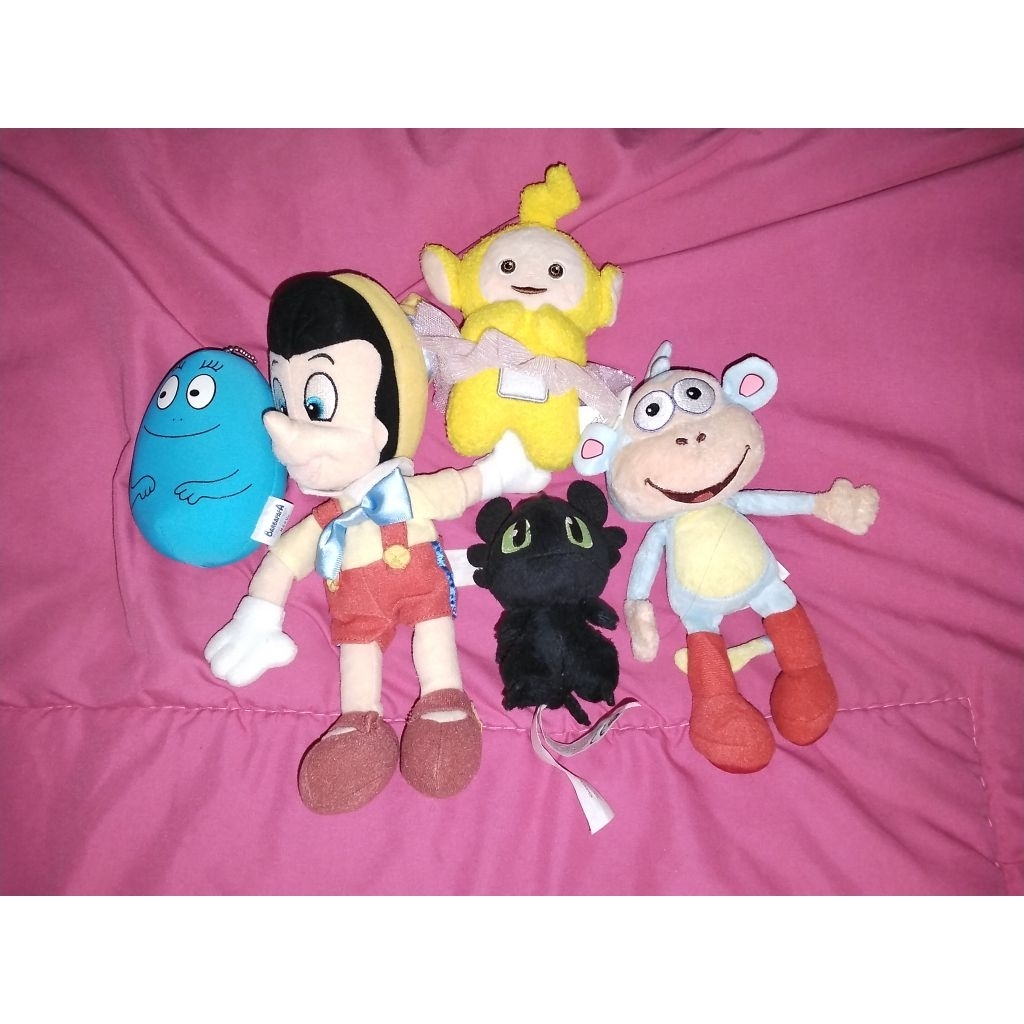 ganci teletubbies, toothles, boots, barbapapa, pinokio