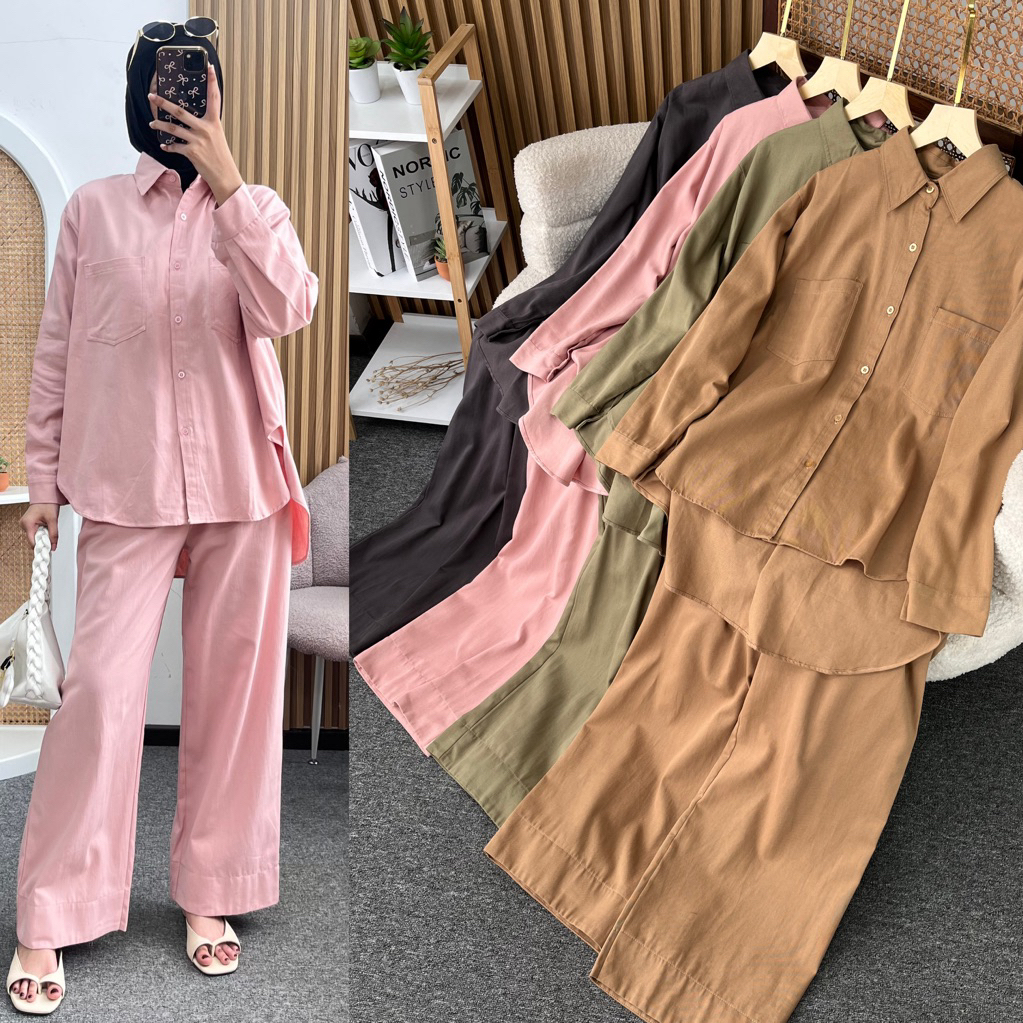 Little butik ZIKA SOFT JEANS ONE SET | Setelan celana bahan soft jeans ukuran jumbo bigsize