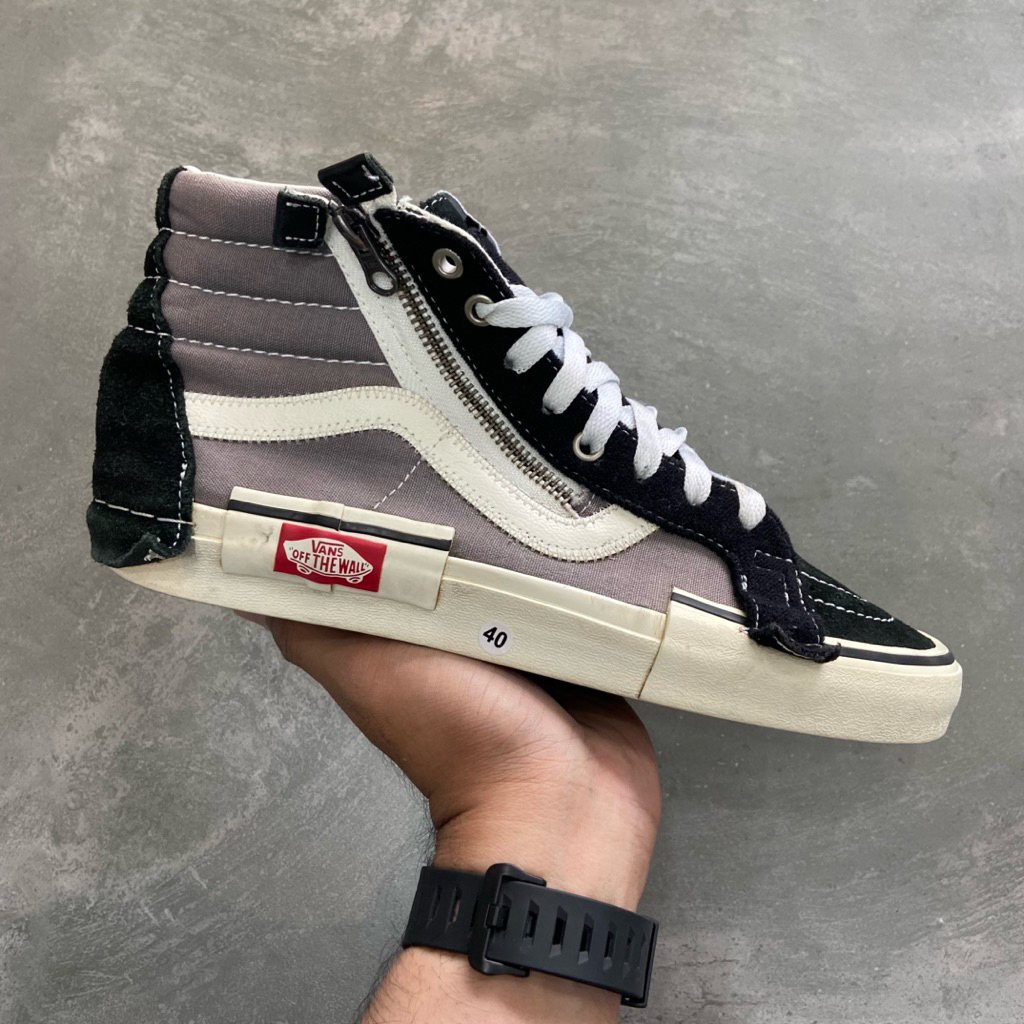 [Size 40.5] Vans Sk8-Hi Reissue Cap Skate Grey Black Checkerboard Cut and Paste Second Original Kond