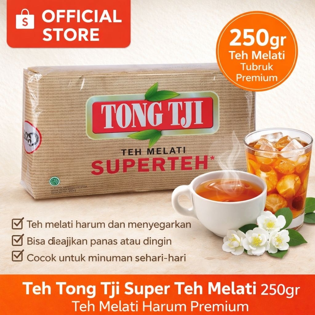 Teh Tong Tji Super Teh Melati 250gr | Teh Melati Harum Premium Teh Tubruk Tong Tji