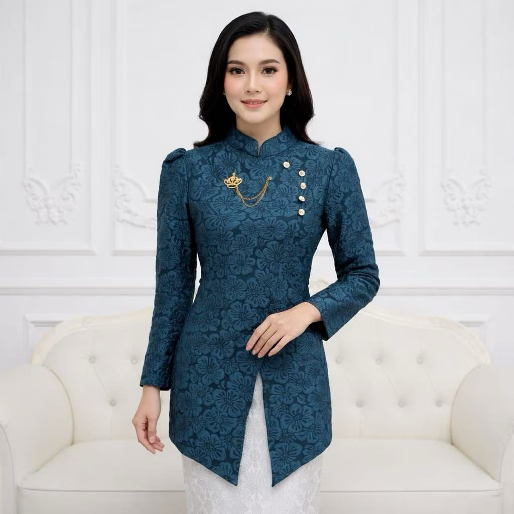 (Free bross) kebaya janggan Fukuro / kebaya jaguar motif timbul embos / kebaya jaguar / kebaya terba