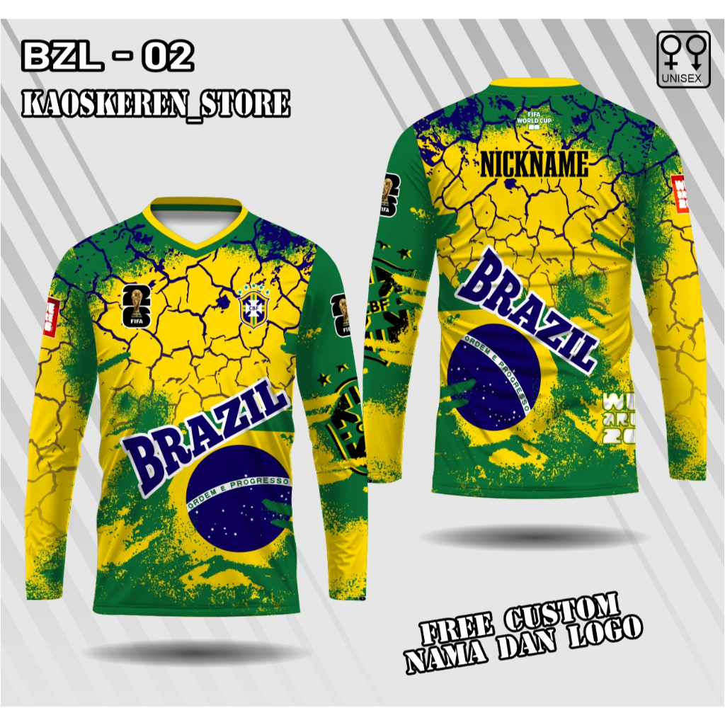 jersey brazil piala dunia 2026 lengan panjang baju suporter brazil piala dunia 2026 kaos fans brazil
