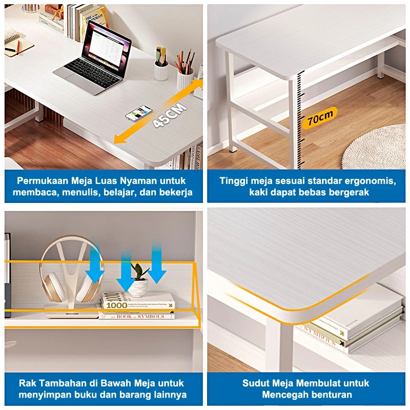 Meja Gaming / Meja Kantor / Damaindah Meja Belajar Kayu Set Kursi / Meja Belajar Minimalis / Meja