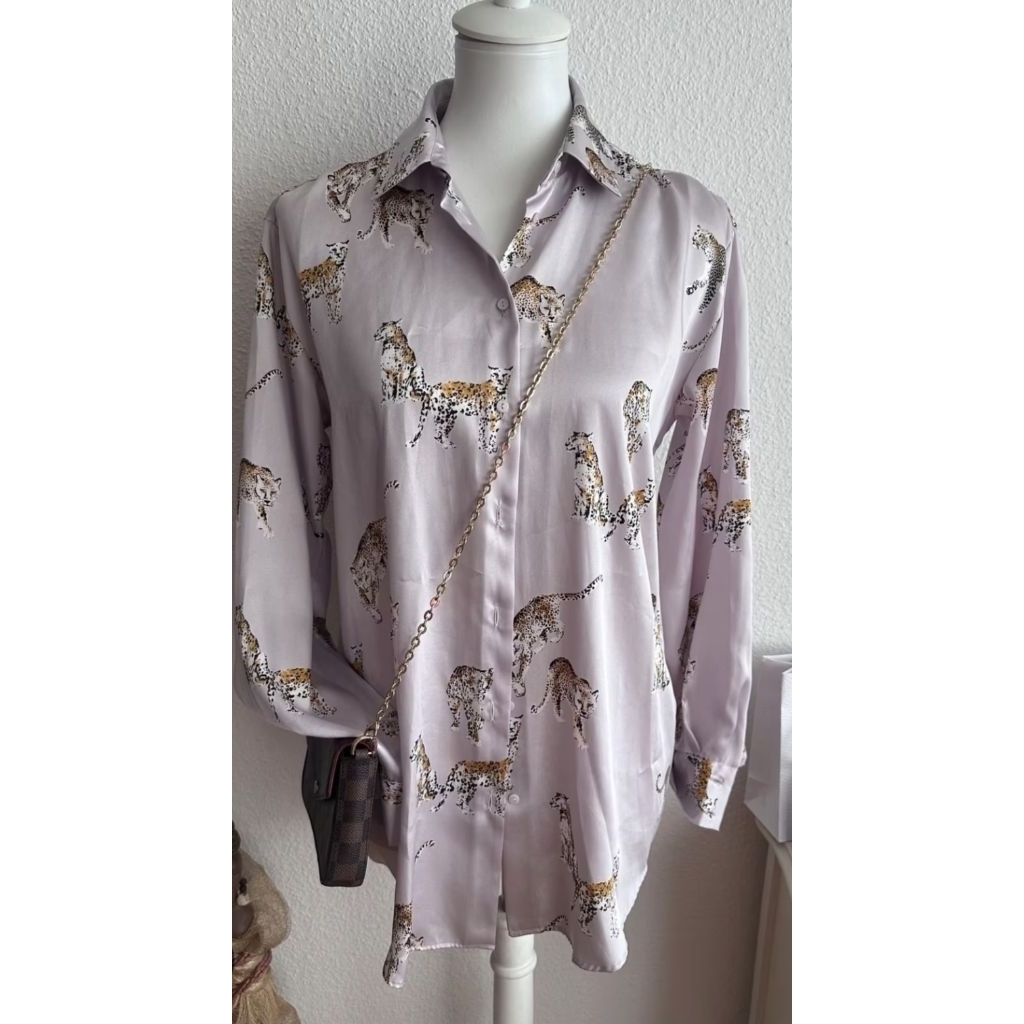 ZARA Leopard Satin Shirt