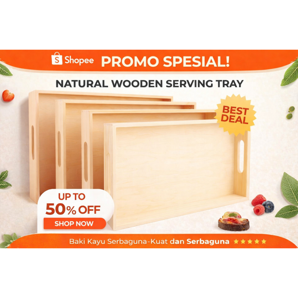 Nampan  kayu/ Nampan aesthetic /Nampan kayu murah