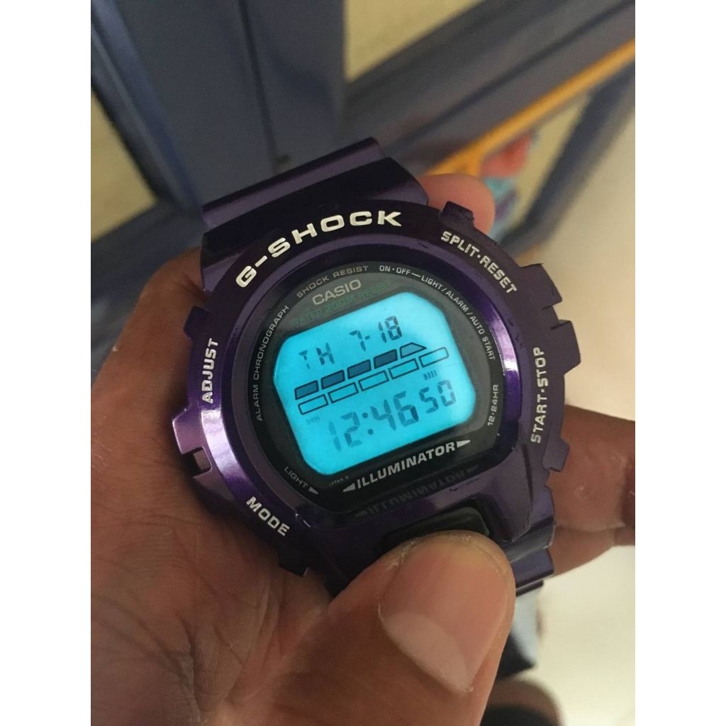 Jam Tangan Casio Gshock DW 002 Custom Ungu Preloved Original
