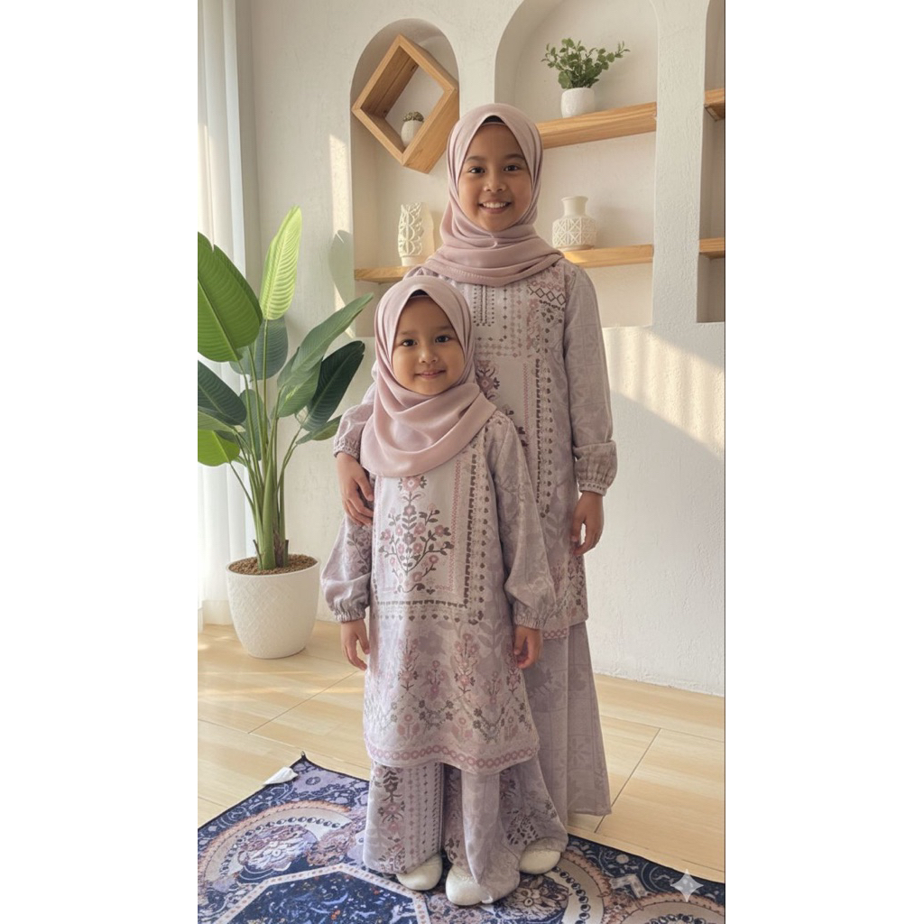 Gamis Malaysia anak premium motif cantik