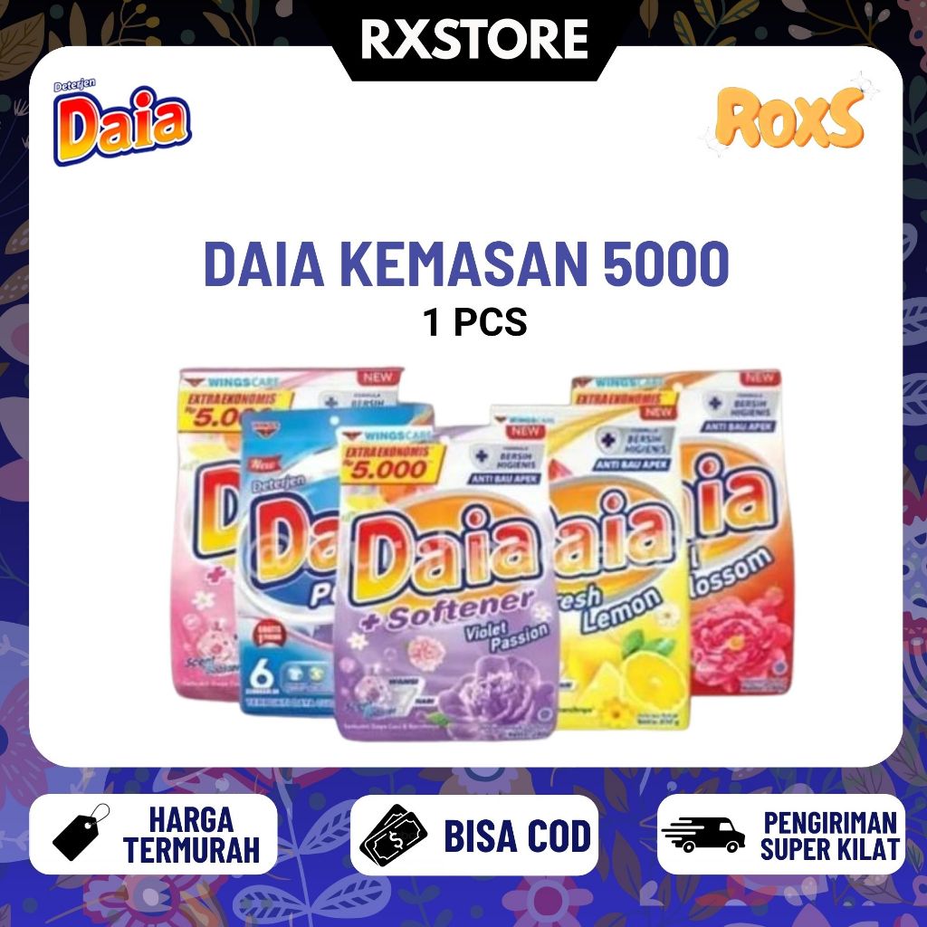 [RX] Deterjen Bubuk Daia Bunga Hemat 5000an 250 Gram Eceran Powder Floral Blossom Fresh Lemon Fruity