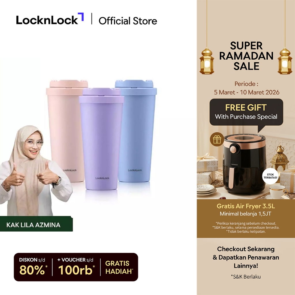 [Kak Lila] LocknLock One Touch Clip Tumbler 550ML - LHC3249
