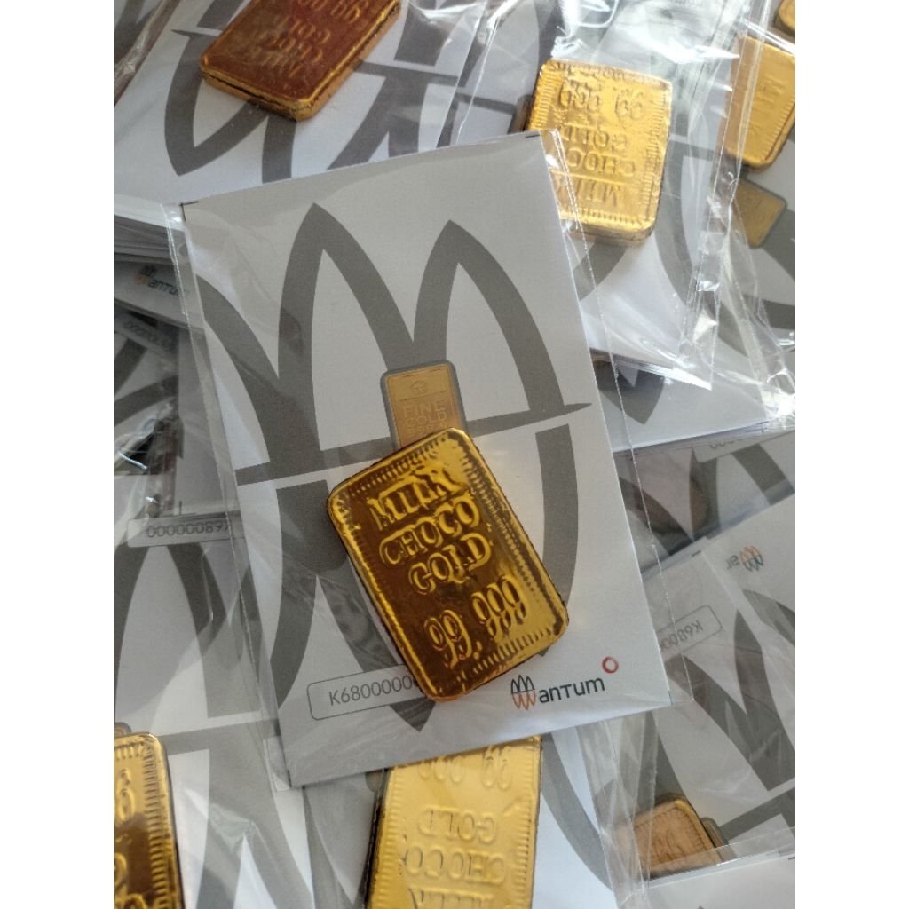 Cokelat Batang Emas Mini Gold 1 Box Isi 24 Pcs Cocok Hadiah Lebaran Souvenir