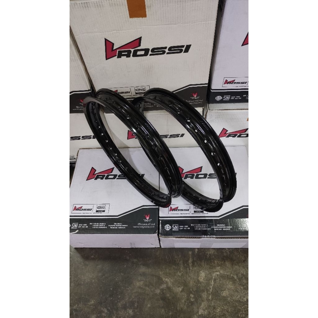 VELG PELAK JARI JARI V ROSSI RING 17 HITAM GLOSSY UKURAN 17-140 17-160 HOLE 36.VELG PELEK/PELAK JARI