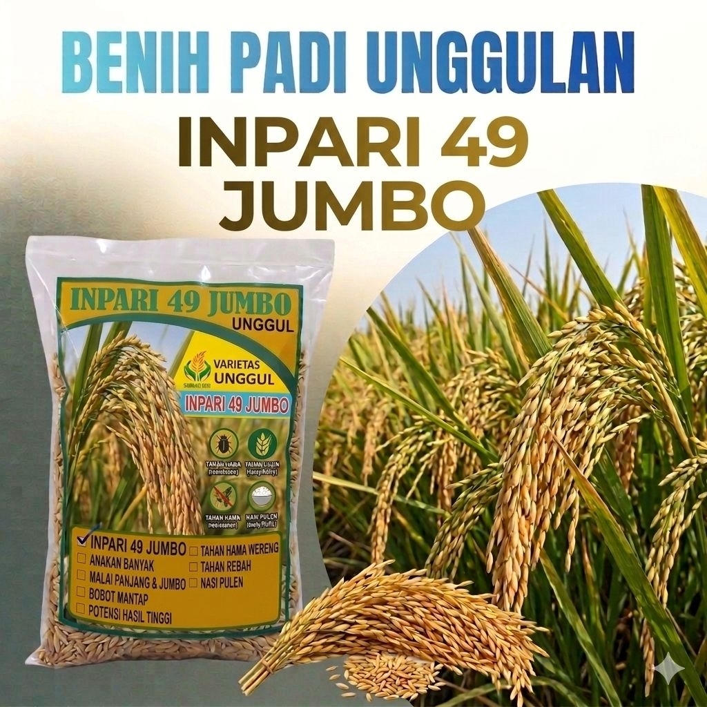 benih padi Inpari 49 JUMBO.  benih unggul Inpari 49 jumbo kemasan 5kg