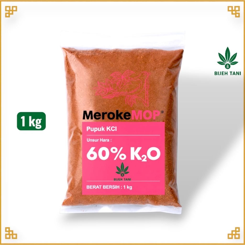 MerokeMOP Pupuk KCl 1 Kg – Kalium 60% K2O Granul Berkualitas Tinggi
