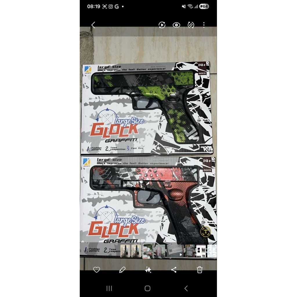 Glock mainan tembak tembakan bubble jelly