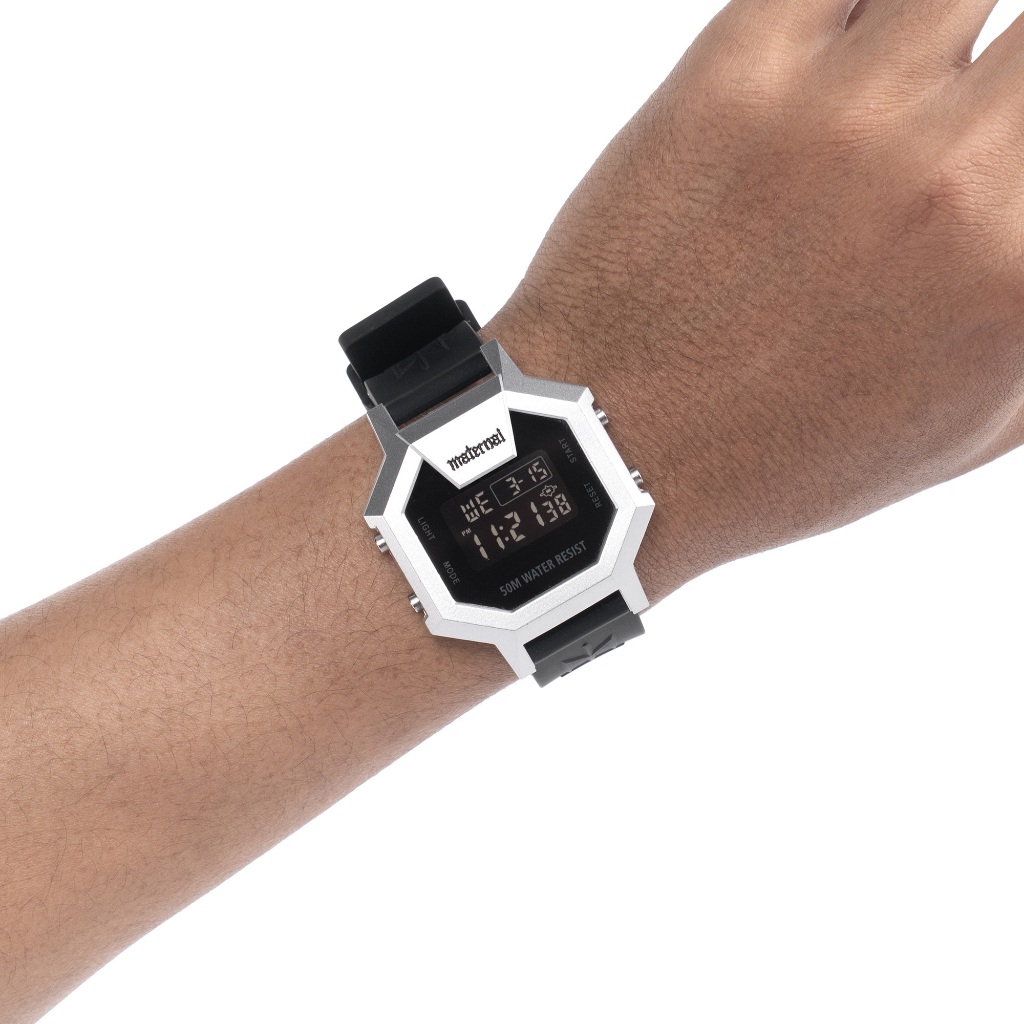GESTALT SB Imperat MATERNAL DISASTER SILVER BLACK DIGITAL WATCH JAM TANGAN PERAK HITAM ORIGINAL
