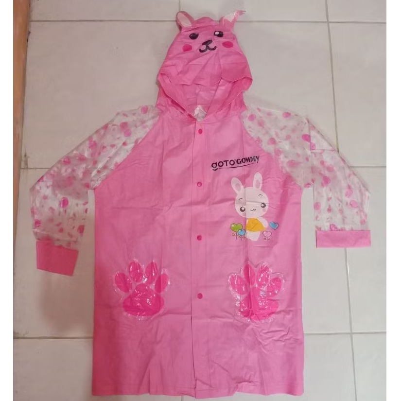 preloved Jas hujan anak perempuan/mantel hujan baru belum pernah dipakai/jas hujan ransel untuk anak